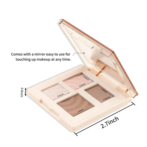Miniatura 2 de Boobeen Paleta de maquillaje de contorno de iluminador, paleta de bronceador mate, contorno de cara, iluminar, paleta de maquillaje en polvo, brillo