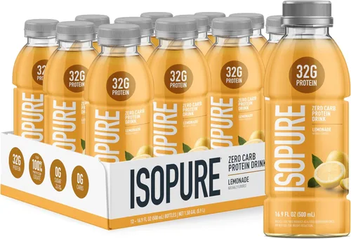 Miniatura 8 de Isopure Zero Carb 32g Proteína Clara Listo-para-Beber Transparente, Proteína de Suero Aislada, Té Verde, Paquete de 12 (El embalaje puede variar)