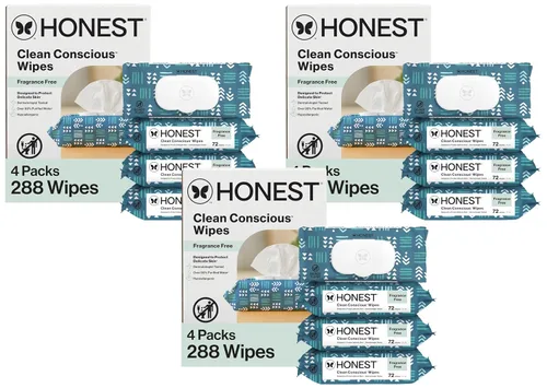 Miniatura 29 de The Honest Company - Toallitas limpiadoras para bebé con 99% de agua, respetuosas con el medioambiente, a base de plantas, hipoalergénicas