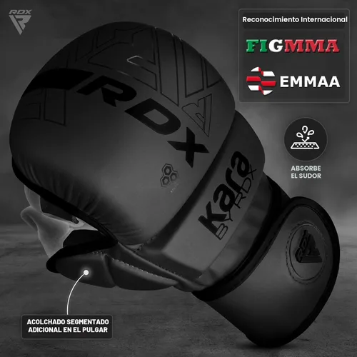 Miniatura 2 de Guantes RDX MMA para artes marciales, boxeo, entrenamiento de combate, guantes híbridos de palma abierta para hombres y mujeres, cuero maya hide