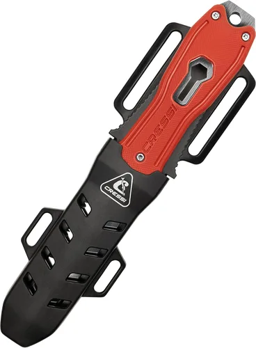 Miniatura 6 de Cressi Cuchillo de buceo multiusos de acero inoxidable - Hoja de acero inoxidable resistente al óxido - Funda de liberación rápida - Lagarto: Negro