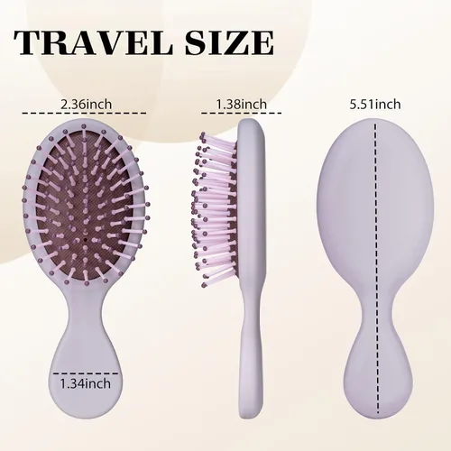 Miniatura 2 de Bituemly 4 mini cepillos para el pelo, cepillo desenredante de viaje para niñas, niños, mujeres, hombres, cepillo pequeño de bolsillo para cabello