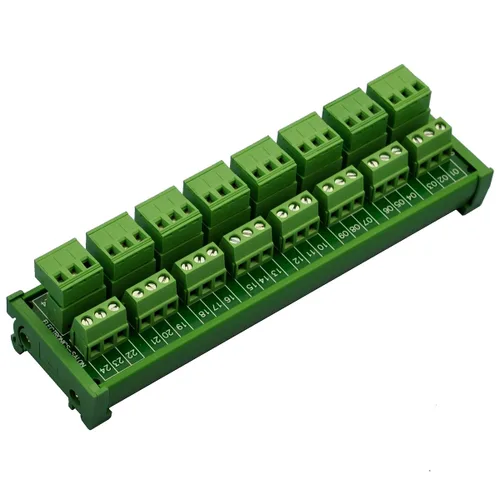 Electronics-Salon Módulo de distribución de bloque de terminales de tornillo de 8x3 posiciones 10A/300V enchufable para montaje en carril DIN