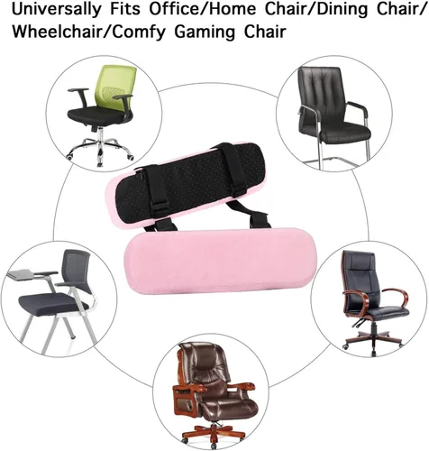 Miniatura 6 de MOSISO Reposabrazos para Silla (Paquete de 2), Fundas de Espuma Viscoelástica para Silla de Casa/Oficina, Cómodas Almohadillas para Brazos de Rosa