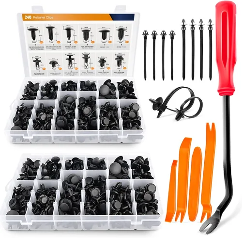 Miniatura 15 de GOOACC - Kit de 240 clips de retención a presión para automóvil, remaches de plástico y sujetadores, clips para guardabarros, paneles y tapicería