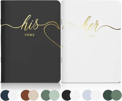 LSSH GmbH Libros de votos de boda, libros de votos originales para él y ella, esenciales de boda perfectos para tu día de boda, 28 páginas, 5.5 x 4