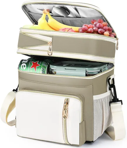 Miniatura 10 de Lonchera y bolsa de almuerzo para mujeres y hombres, lonchera grande aislada para adultos, a prueba de fugas, bolsa enfriadora para el trabajo