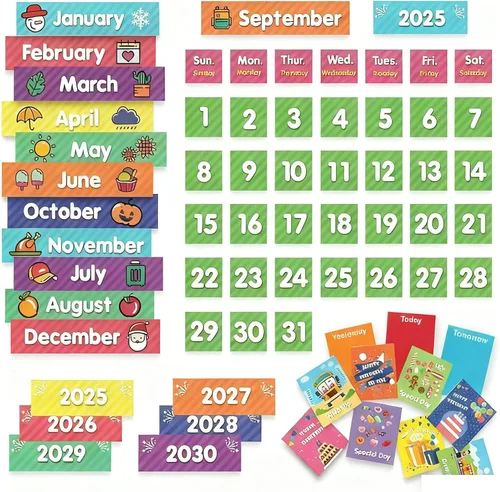 Miniatura 2 de Eamay - Calendario mensual de bolsillo para niños, con 71 tarjetas de aprendizaje para el hogar, color azul