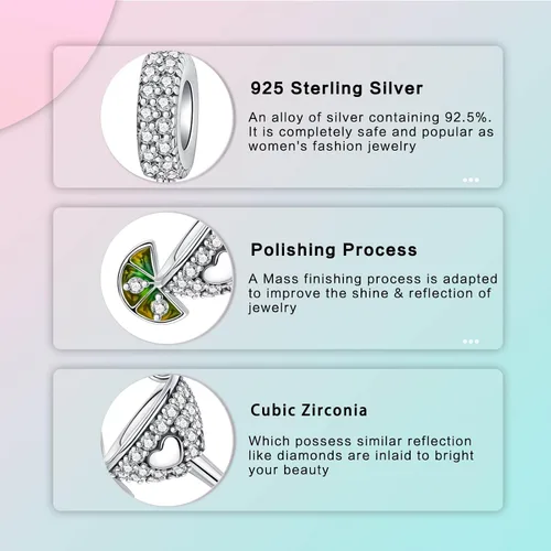 Miniatura 40 de LUXILLA Abalorio de plata de ley 925 para madre, hija, abuela, para familia, amor, madre, hija, abuela, para pulseras, collares, dijes, abalorios