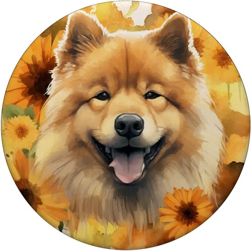 Miniatura 3 de Chow Chow Dog Acuarela Girasol PopSockets Estándar PopGrip
