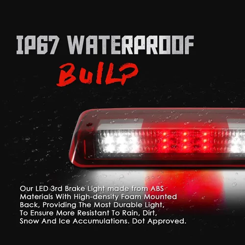 Miniatura 4 de 3ª luz de freno de montaje alto compatible con Ford F150 2004 2005 2006 2007 2008, Ford Explorer Sport Trac 07-10, Lincoln Mark LT 06-08 Lincoln Rojo