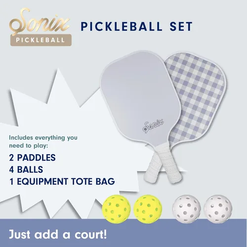Miniatura 3 de Sonix Aprobado por USAPA Juego de 2 palas de pickleball Juego de pickleball de superficie de fibra de vidrio con 2 raquetas, 4 bolas y bolsa