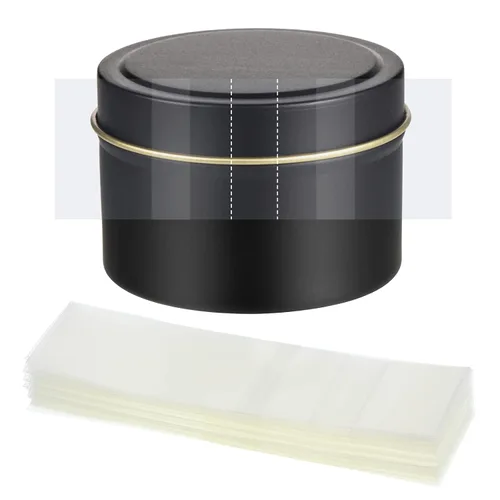 Miniatura 9 de Outus 500 piezas de envoltura retráctil perforada para botellas, sellos termorretráctiles para botellas (negro)
