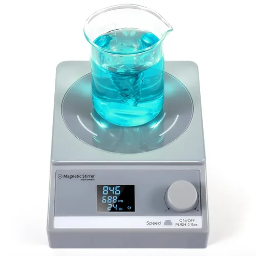 Agitador magnético digital con temporizador, placa de agitación magnética de 100 fl oz, mezclador magnético con pantalla LCD, agitador de