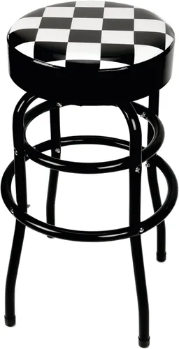 Miniatura 14 de Performance Tool W85011 Taburete de bar giratorio neumático con respaldo, giro de 360 grados, estructura de acero resistente, negro