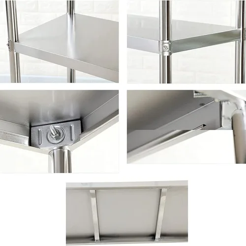 Miniatura 5 de Shelves Whftd Double Iayer 304 Stainless Steel Ceiling Storage Shelf, Hanging Floating Shelves, for Restaurant Bar Display Stand/Decorative Storage
