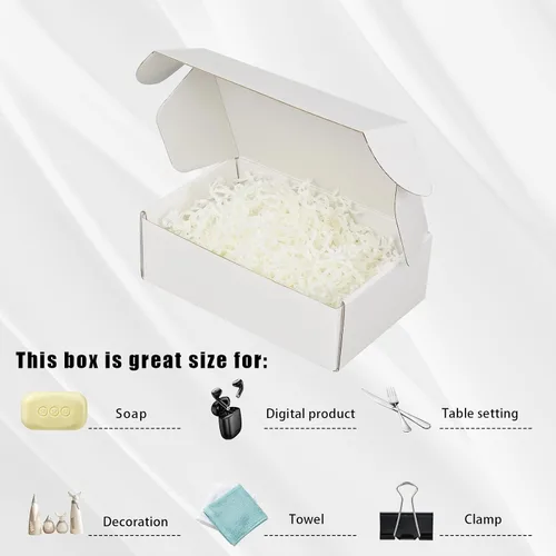 Miniatura 5 de FORBFAN Cajas de envío de 6 x 4 x 2, paquete de 45 cajas blancas para pequeñas empresas, pequeñas cajas de cartón corrugado para correo y envío