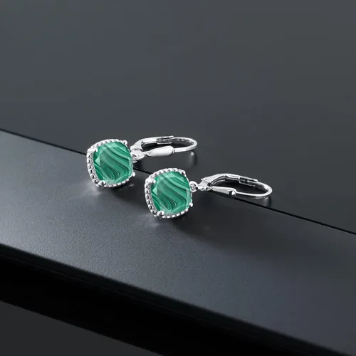 Miniatura 57 de Gem Stone King Aretes colgantes de plata de ley 925 de 0.315 pulgadas para mujer
