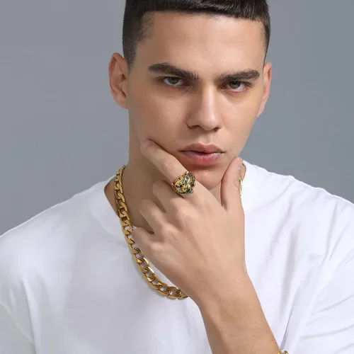 Miniatura 3 de ChainsPro - Impresionantes anillos de cabeza de tigre para hombre, espíritu animal, bonita mano de obra, tallas 7 a 14, de acero inoxidable 316L