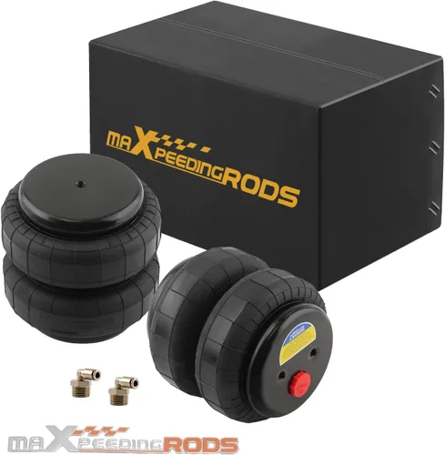 Miniatura 9 de maXpeedingrods 2PCS Universal Air Suspension Spring Double Bellow Standard 2500 lbs 1/2 "npt Single Port Reemplazo Air Helper Bolsas para Camiones