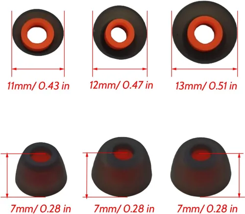 Miniatura 2 de 6 pares de almohadillas de alta calidad para JBL Tune TWS auriculares intraurales, silicona suave, lavable, reducción de ruido, ajuste seguro