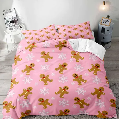 Miniatura 12 de LUVIVIHOME Juego de 3 Piezas de Funda de Edredón de Navidad Tamaño Queen, Juegos de Ropa de Cama, Funda de Edredón a Cuadros Búfalo Negro y Rojo