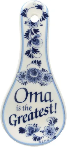 Essence of Europe Gifts Oma is The Greatest Mini - Soporte de cuchara de cerámica