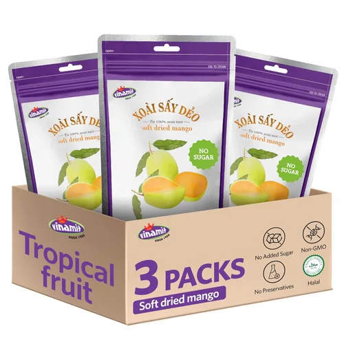 Miniatura 9 de Vinamit Fruta de Guanábana Seca Suave con Chile Bolsa de 3.5 oz Aperitivos de Fruta Exótica Masticables Vegano, Sin Gluten, Sin OMG Alto