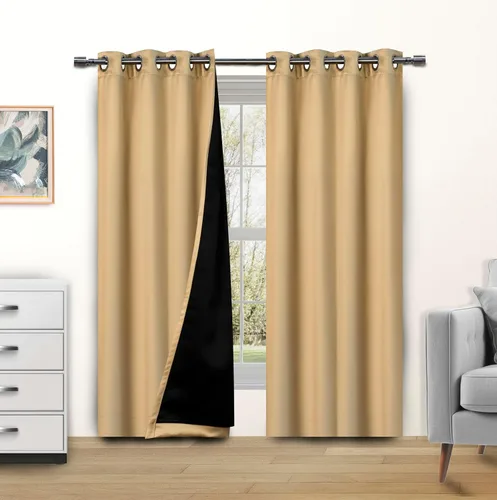 Cortinas opacas para dormitorio y sala de estar, decoración de dormitorio, forro negro para 100% opacidad, aislamiento térmico, construidas con