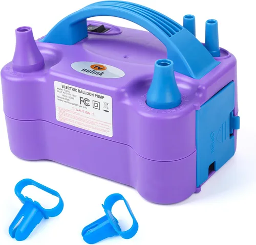 Bomba de aire eléctrica portátil de doble boquilla para globos, bomba de soplador de globos, inflador para decoración, fiesta de cumpleaños [110 V ~