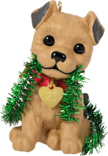 Hallmark Keepsake Adorno de Navidad 2023, Puppy Love Terrier 2023, adorno para perro, regalos para mascotas