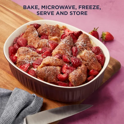 Miniatura 3 de Juego de ollas de cerámica CorningWare con tapas resistentes a las astillas y grietas, apto para microondas, lavavajillas, horno, congelador
