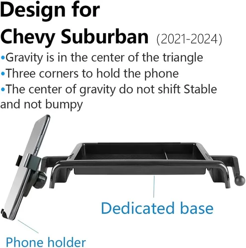 Miniatura 6 de Soporte de teléfono para auto organizador de consola central para Chevy Suburban 2021 2022 2023 2024, Tahoe 2021-2024, GMC Yukon 2021-2024 SLE, SLT