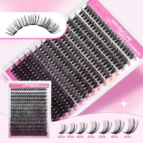 Miniatura 4 de FADLASH Kit de Extensiones de Pestañas DIY Pestañas Individuales en Racimos Pegamento y Sellador para Pestañas, Removedor de Pegamento para Racimos