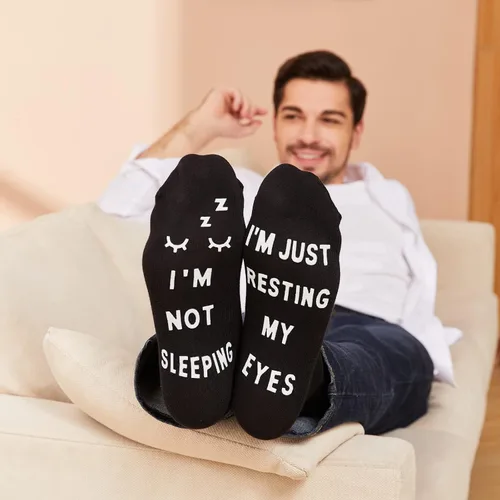 Miniatura 2 de Regalos divertidos para el Día del Padre, hombres y mujeres, lindos calcetines bonitos I'm Not Sleeping I'm Just Resting My Eyes