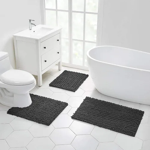 Miniatura 147 de Walensee Alfombra de baño antideslizante (24x17 pulgadas, rosa polvoriento) absorbente de agua, súper suave, lanuda de felpilla, lavable a máquina