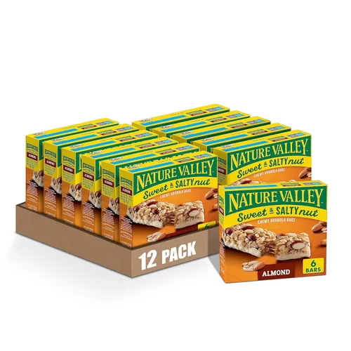 Miniatura 7 de Nature Valley Barras de granola de nueces dulces y saladas, chocolate oscuro cacahuate almendra, 6 barras, 7.2 oz