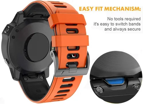 Miniatura 5 de COOVS Correa de silicona de liberación rápida de 1.024 in y 0.866 in para Garmin Fenix 7 7X 6X Pro 5X 3 3HR Easyfit para reloj Garmin Fenix 6 6 Pro