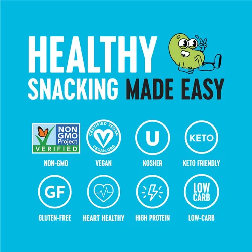 Miniatura 3 de The Only Bean Granos Edamame tostados secos crujientes (paquete variado), bocadillos saludables keto bajos en carbohidratos para adultos y niños