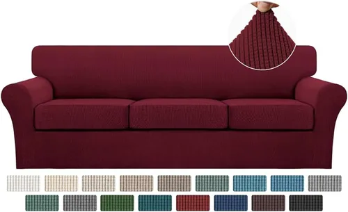 Miniatura 131 de Turquoize 2 fundas para sillas de sala de estar, funda de sofá con fundas de cojín individuales, funda de muebles para sillas (silla, beige biscotti)