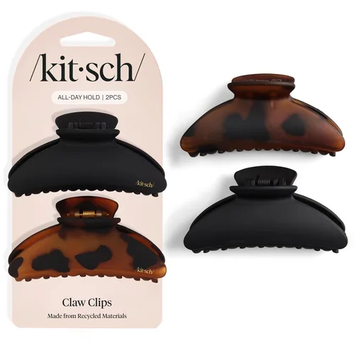Miniatura 8 de Kitsch Pinzas grandes para el cabello para mujer, pinzas de pelo de moda, plástico mate, fácil agarre, perfectas para uso diario y ocasiones