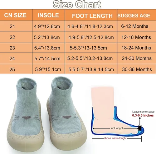 Miniatura 7 de 2 pares de zapatos antideslizantes estilo caroon para bebés, zapatos para niños y niñas, zapatos para caminar, zapatos de goma suave con pantuflas