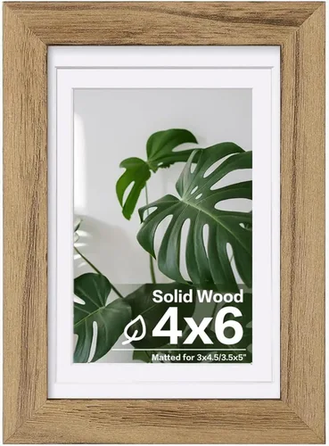 Miniatura 34 de Egofine - Portarretratos de 4 x 6 pulgadas, de madera maciza con plexiglás, para fotos de 3.5 x 5 con paspartú o de 4 x 6 sin paspartú, para colocar