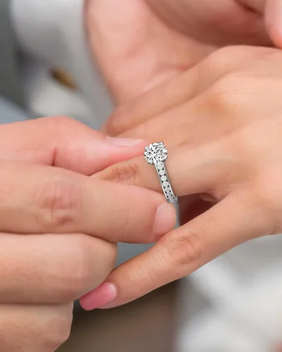 Miniatura 3 de PREVELI 3 Carat GRA Certified D VVS Moissanite Engagement Rings For Women Simulated Diamond Rings 925 Sterling Silver