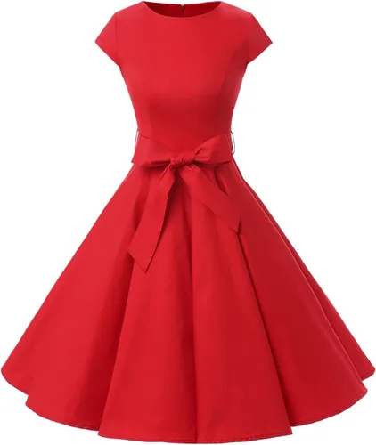 Miniatura 90 de Dressystar - Vestidos clásicos de fiesta con mangas casquillo, estilo Rockabilly y retro de la década de 1950