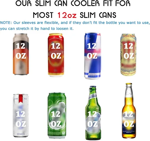 Miniatura 3 de 8 fundas delgadas para enfriar latas de 12 onzas para cerveza delgada y soda dura, soporte para enfriar latas altas y delgadas de neopreno colorido