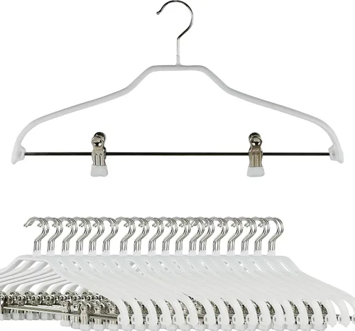Miniatura 16 de Mawa by Reston Lloyd Silhouette Series - Percha antideslizante para ahorrar espacio con clips para pantalones, estilo 40/FK, juego de 5, color blanco