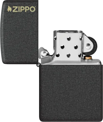 Miniatura 4 de Zippo Encendedor de Bolsillo Clásico con Logo Agrietado Negro