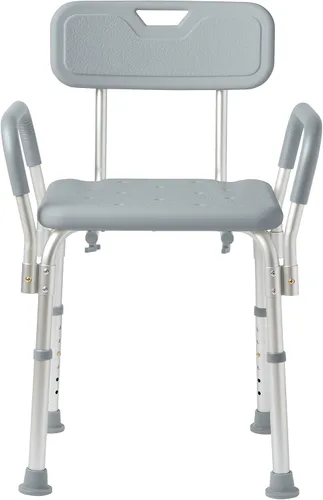 Miniatura 9 de Medline - Silla de ducha con asiento y reposabrazos acolchados y respaldo, taburete de ducha resistente para bañera, asiento de ducha antideslizante