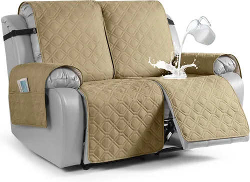 Miniatura 12 de VANSOFY Funda impermeable para sofá reclinable, lavable, funda para sofá reclinable de 1 pieza, protector de muebles con correas elásticas, bolsillo